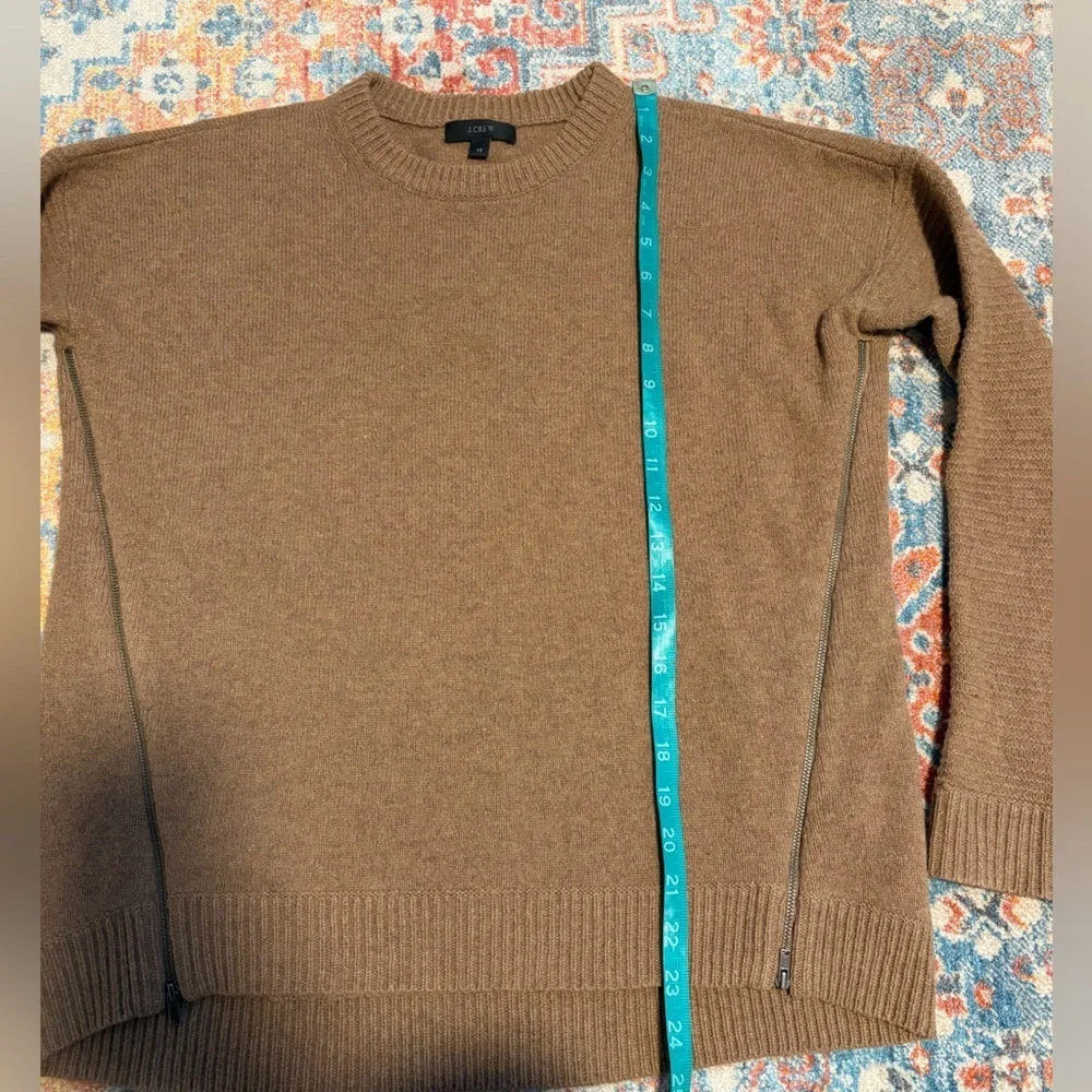 J.Crew 100% wool crewneck sweater with zipper detail